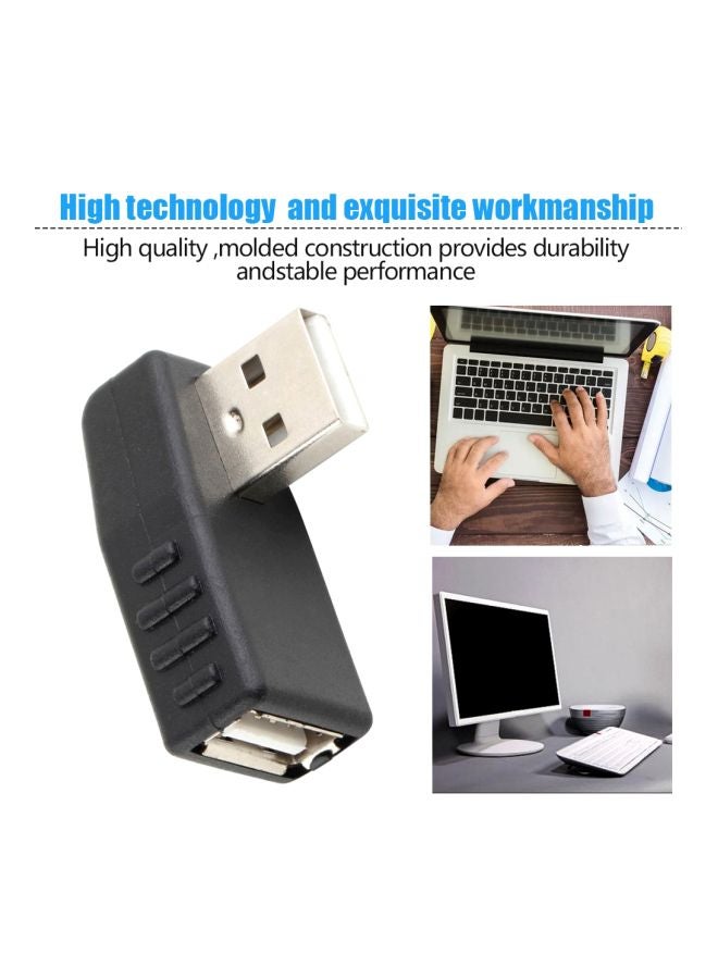 آي كوكو محول USB 2.0 من منفذ A ذكر إلى منفذ أنثى أسود/فضي - Image 2