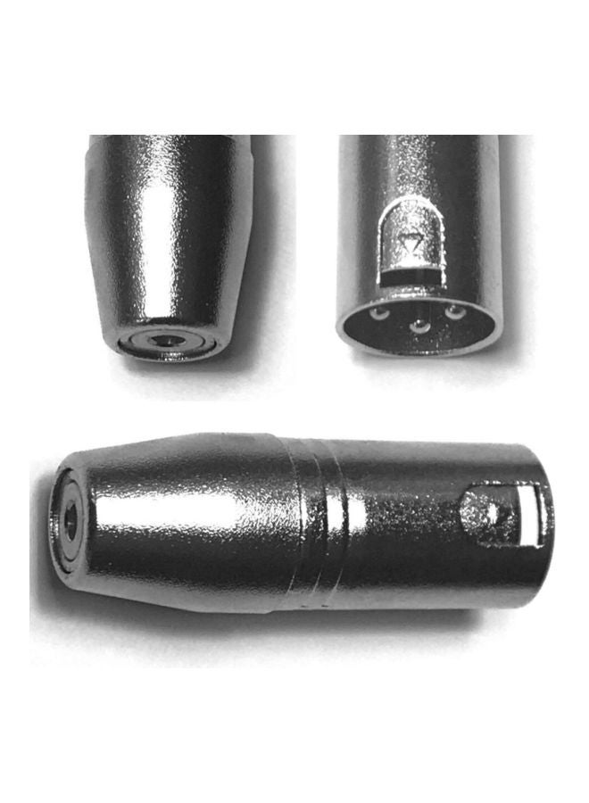 3 Pin Microphone Cable Connector Adaptor Silver - Image 3