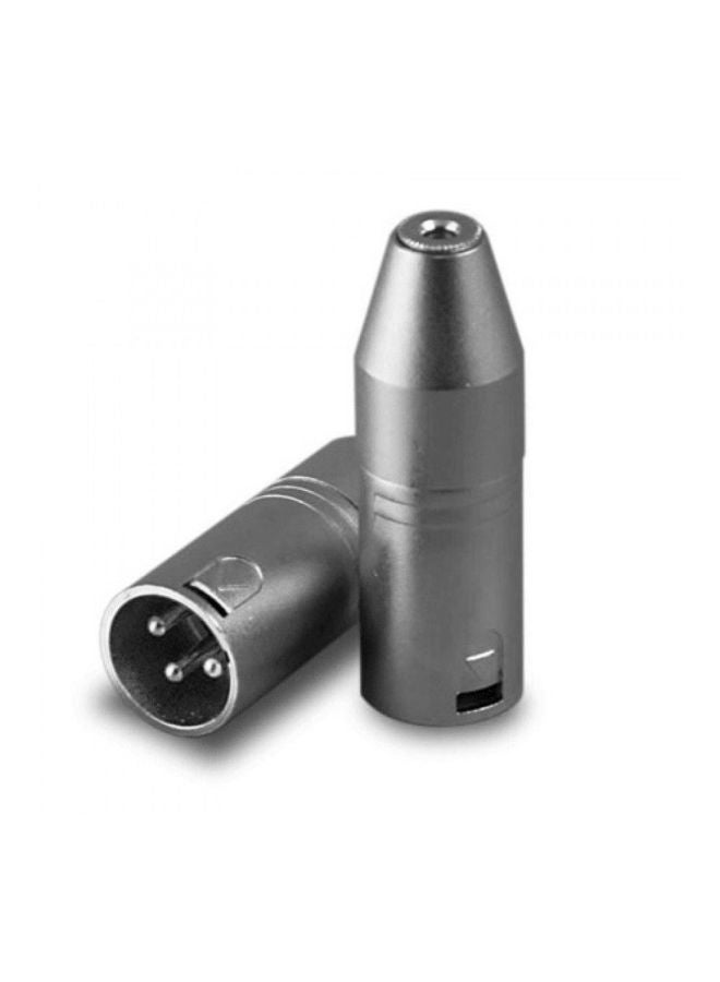 3 Pin Microphone Cable Connector Adaptor Silver - Image 5