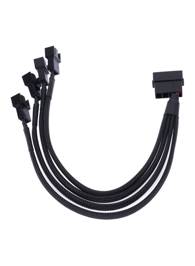4-Pin Molex Male To PWM Male Extension Adapter Cable Black - Image 1