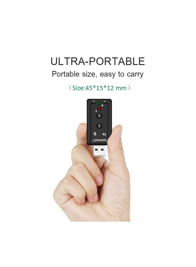 7.1-Channel External Sound Cards Black/Silver  - Image 3