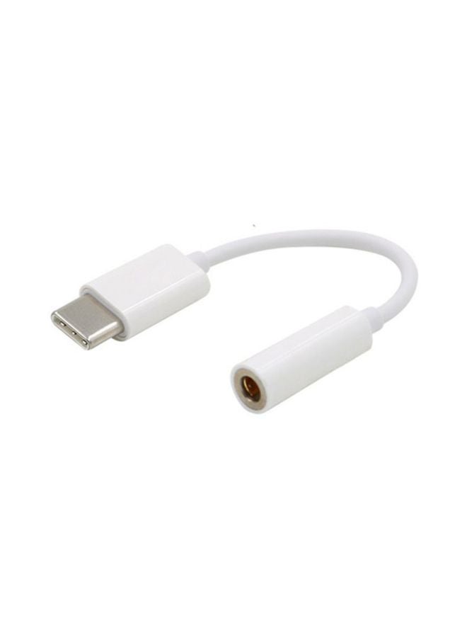 USB Type-C Male To Audio Jack Converter White  - Image 1