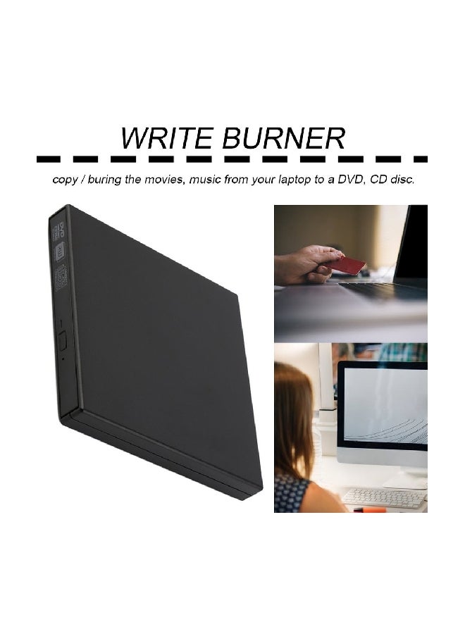ناسخ أقراص مدمجة بمنفذ USB 2.0 أسود - Image 4