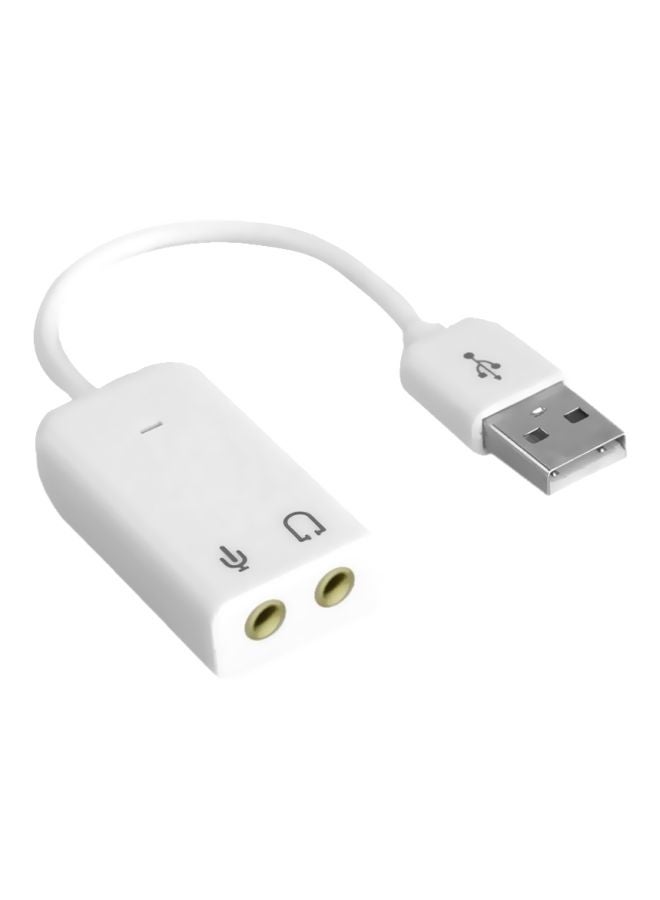 Generic USB External Sound Card White  - Image 1