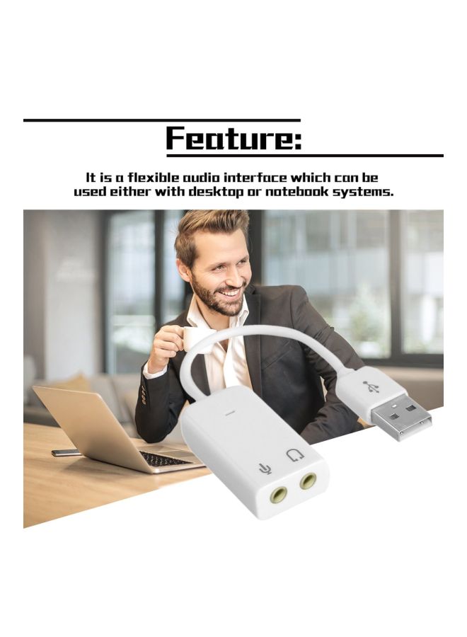Generic USB External Sound Card White  - Image 3
