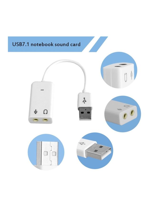Generic USB External Sound Card White  - Image 2