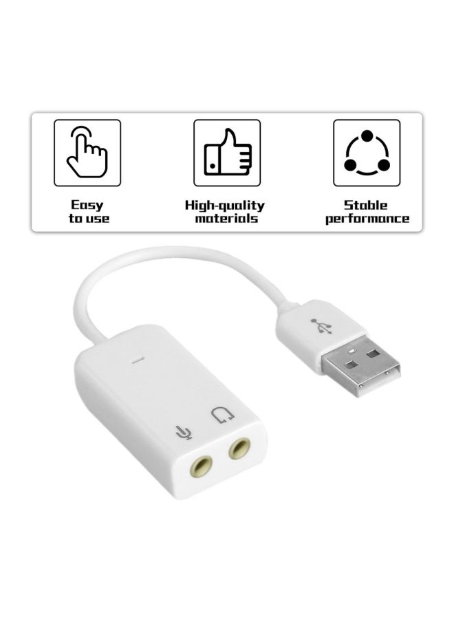 Generic USB External Sound Card White  - Image 4