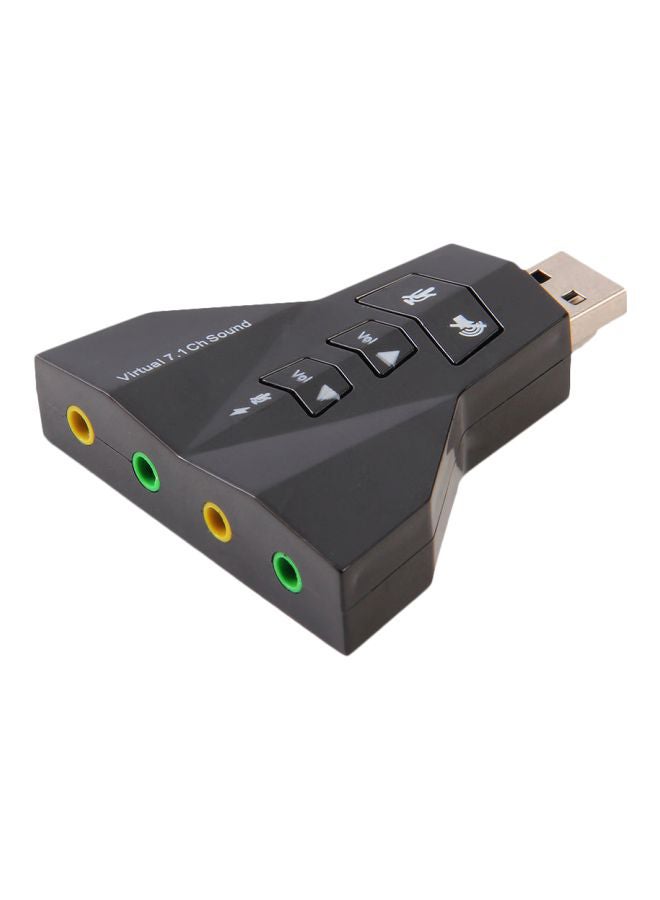 Generic Virtual 7.1 Audio Sound Card Adapter Black  - Image 1