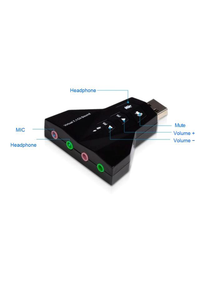 Generic Virtual 7.1 Audio Sound Card Adapter Black  - Image 3
