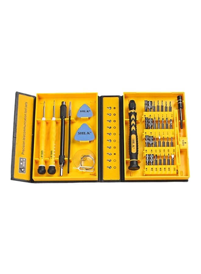 38-Piece Multi-Function Repair Screwdriver Set Black/Yellow/Silver  - Image 1