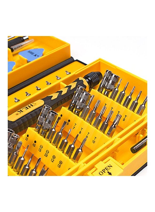 38-Piece Multi-Function Repair Screwdriver Set Black/Yellow/Silver  - Image 2