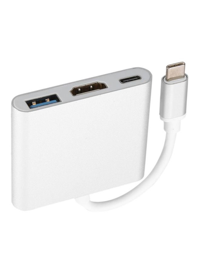 Generic - Type-C To 4K HDMI USB Convertible Adapter For Apple Macbook White - Image 1