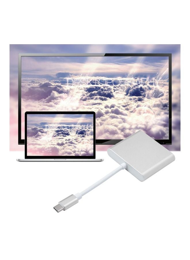 Generic - Type-C To 4K HDMI USB Convertible Adapter For Apple Macbook White - Image 1
