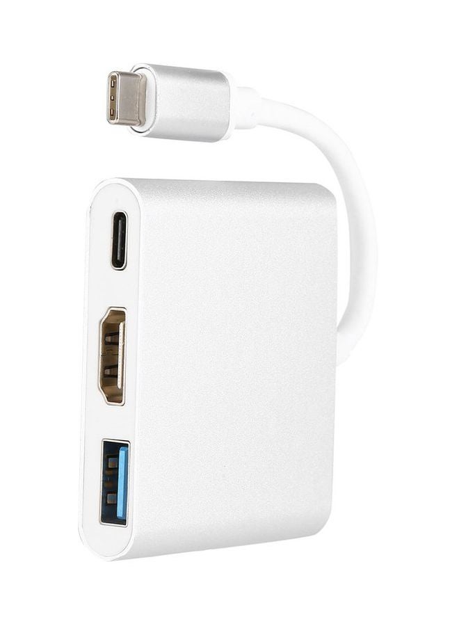 Generic - Type-C To 4K HDMI USB Convertible Adapter For Apple Macbook White - Image 1