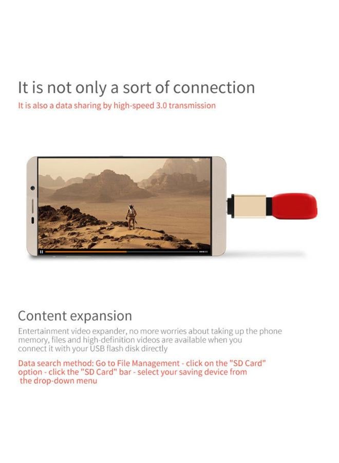 طقم محولات محمولة من منفذ USB 3.1 Type-C إلى USB 3.0 مكون من 3 قطع أسود - Image 2
