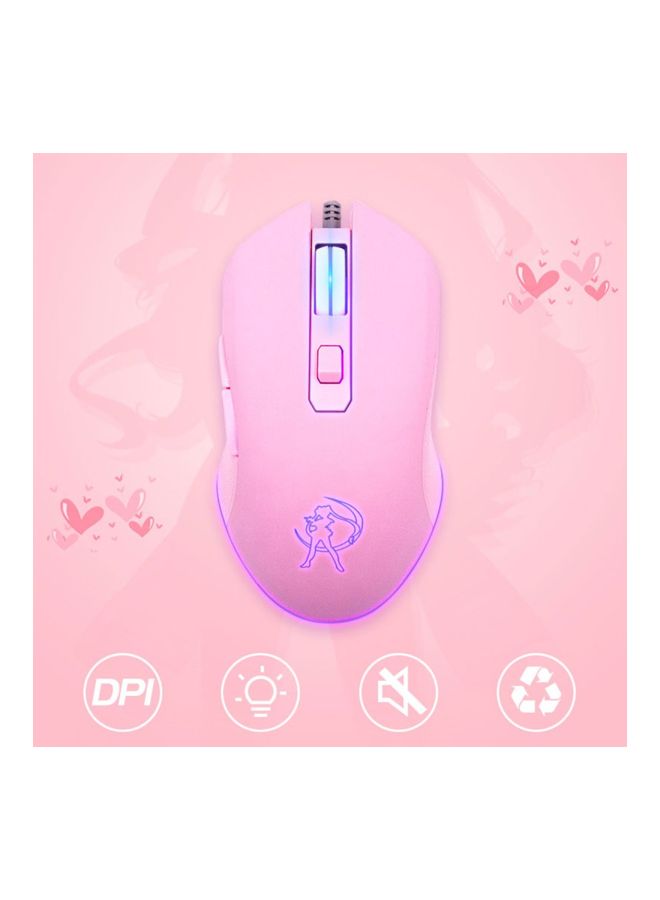 Wired Gaming Mouse Pink/Black - Image 2