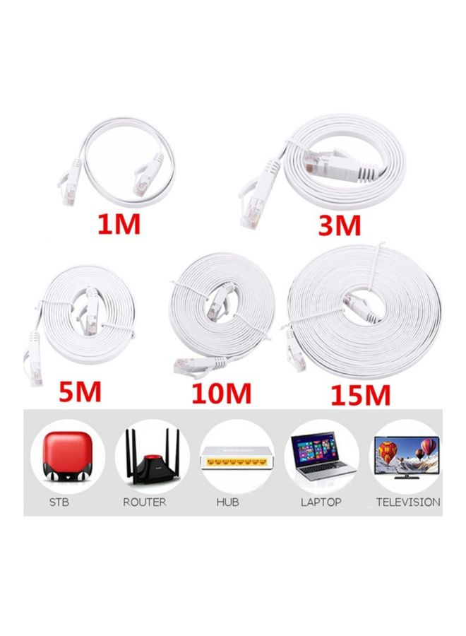 CAT6 Flat Networking Cable White - Image 5