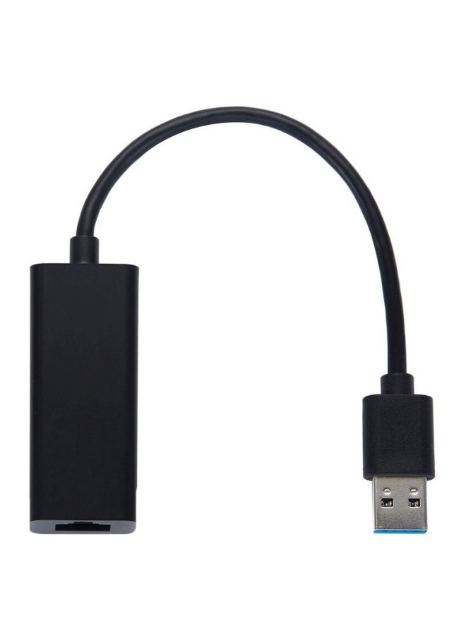 Generic - USB 3.0 To RJ45 Ethernet LAN Adapter Black - Image 1