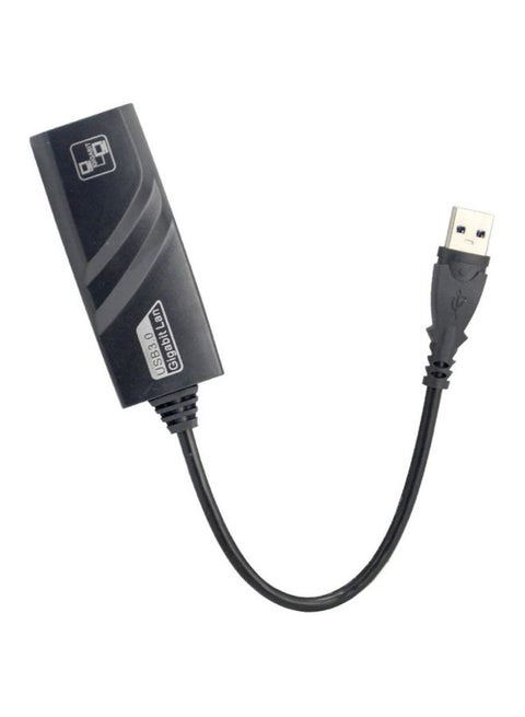 USB 3.0 To RJ45 Ethernet Adapter Black