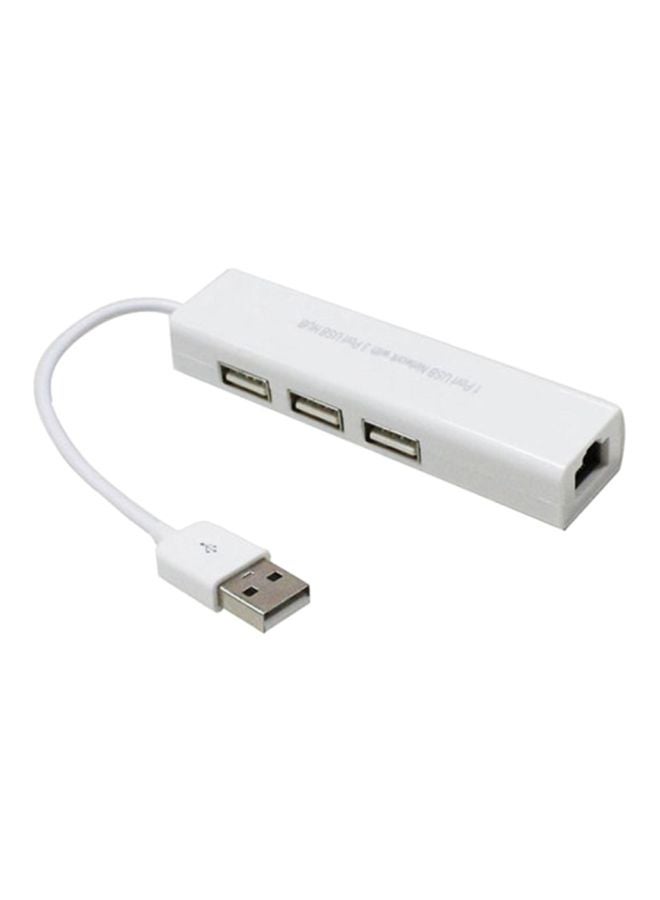 Generic 3-Port USB LAN Hub White 