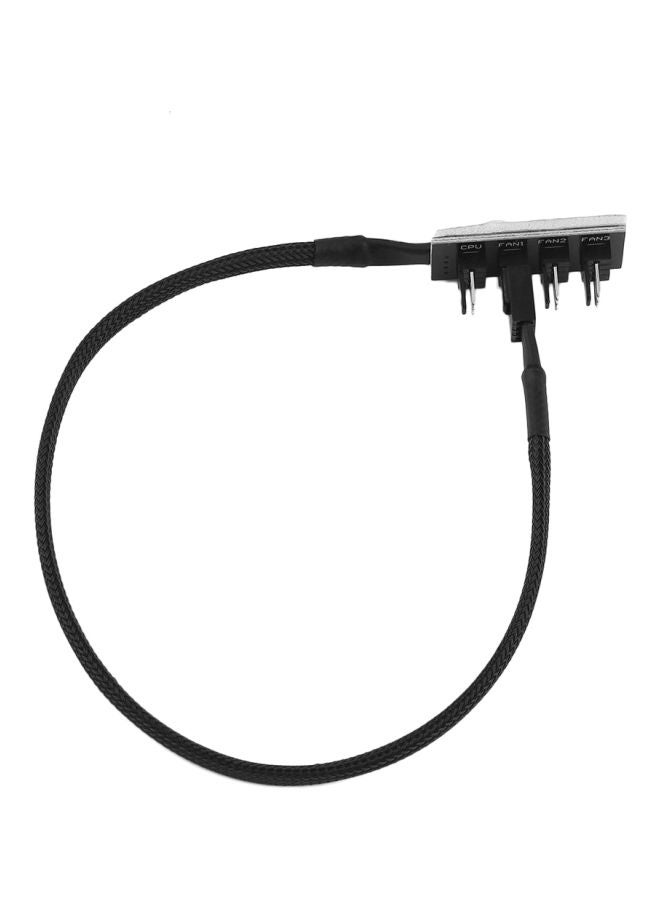 Generic 4 Pin Socket Fan Hub Splitter Cable Black  - Image 1