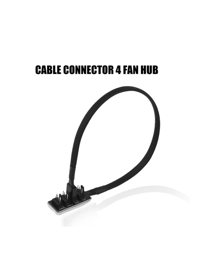 Generic 4 Pin Socket Fan Hub Splitter Cable Black  - Image 2