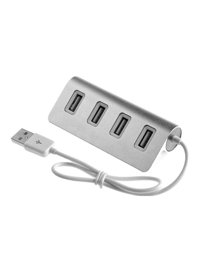 Generic Portable 4-Port USB Hub Silver  - Image 1