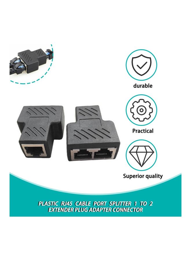 Generic RJ45 Cable Splitter Black  - Image 5