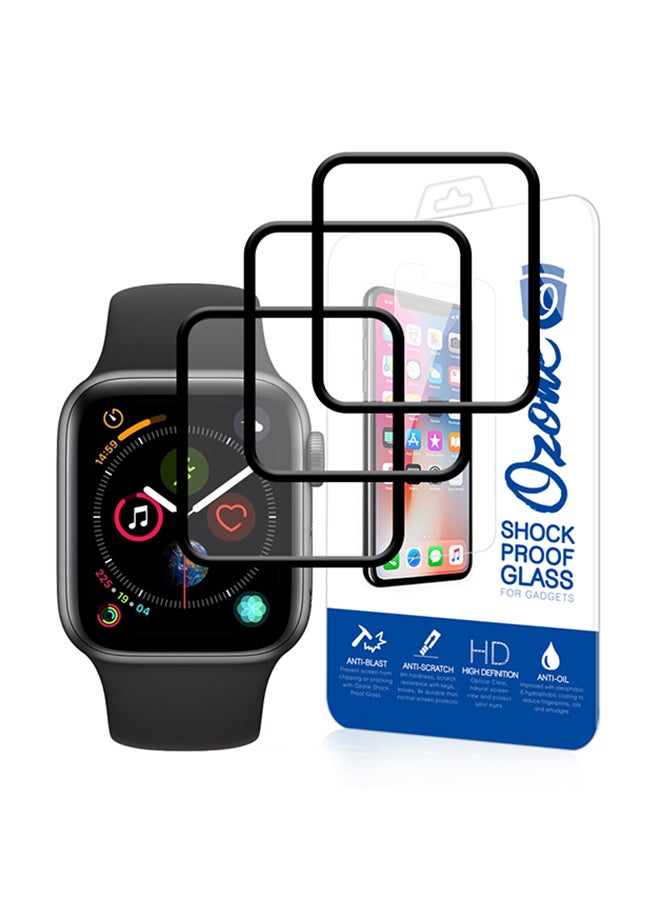 Ozone Pack Of 3 Screen Protectors For Apple Watch 40mm Black 