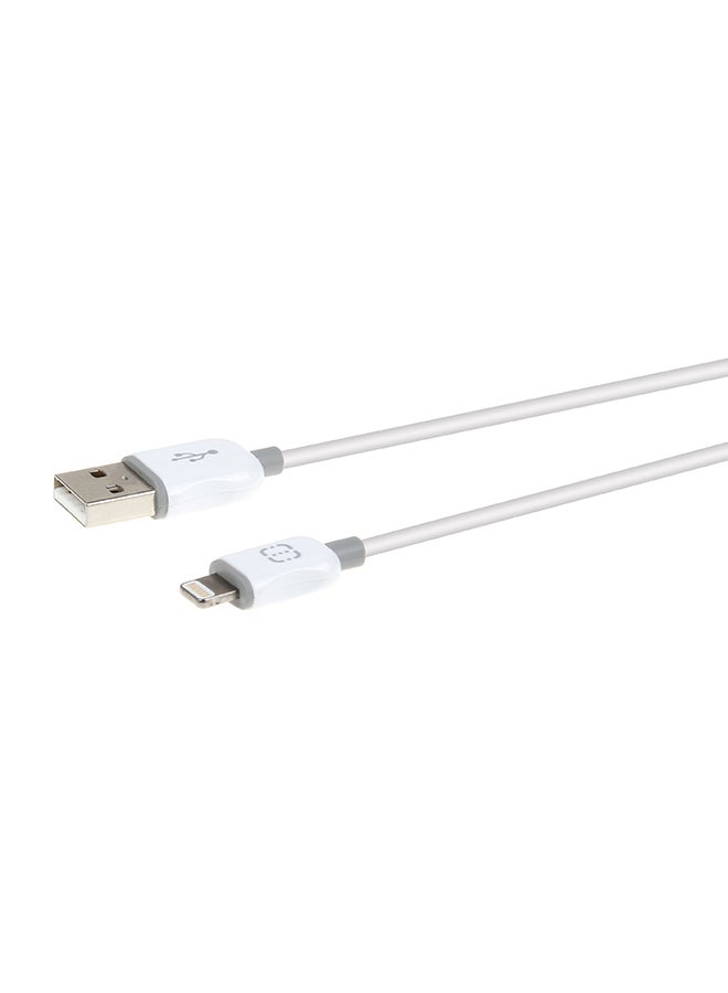Walnut Lightning Data Sync And Charge USB Cable White