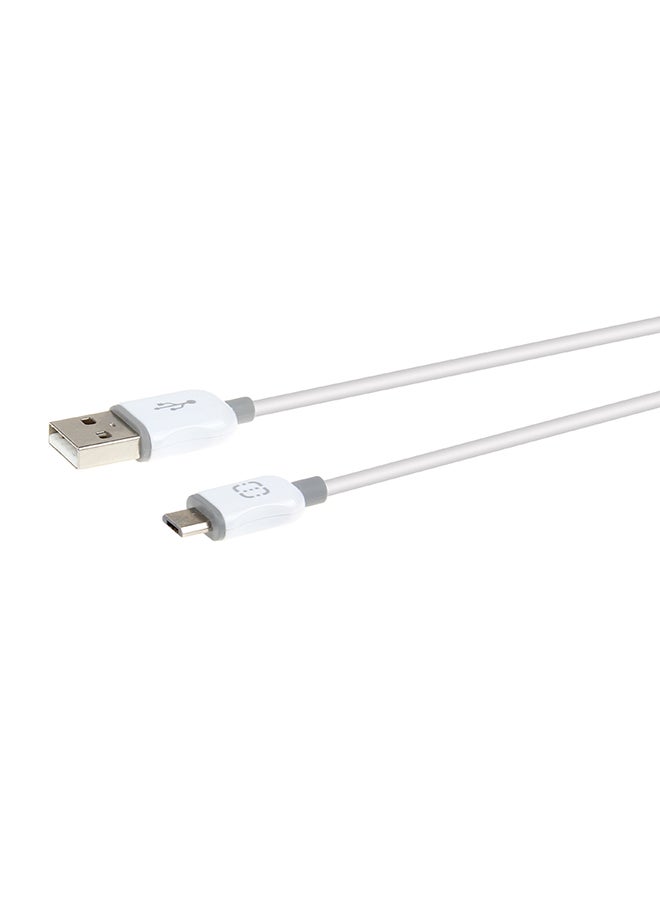 Walnut Micro USB Data Sync And Charge USB Cable White
