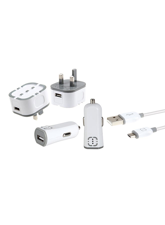 Walnut 3-In-1 Charger Kit White