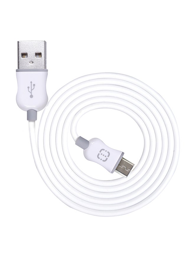 Walnut Micro USB Data Sync And Charge USB Cable White