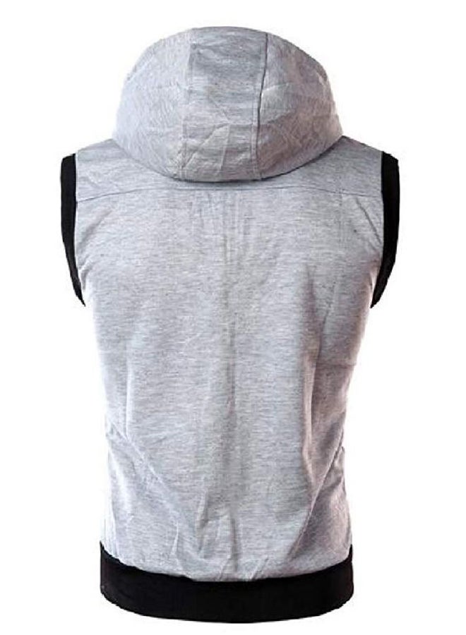 Fitness Vest Block Hoodie Grey/Black  - Image 2