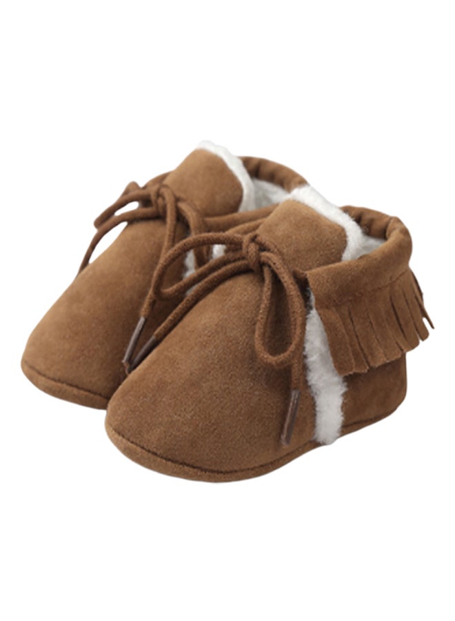 Thicken Solid Tassel Shoes Brown 
