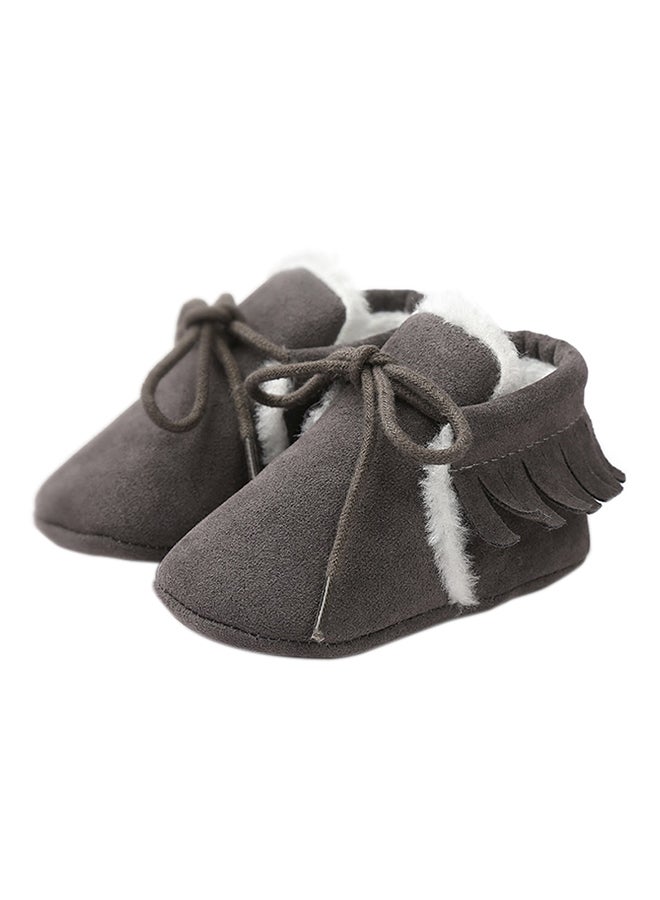 Thicken Solid Tassel Shoes Deep Grey 
