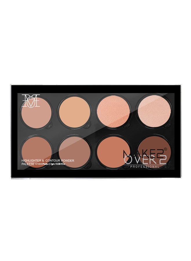 MAKE OVER 22 Highlighter And Contour Powder Palette Multicolour - Image 1