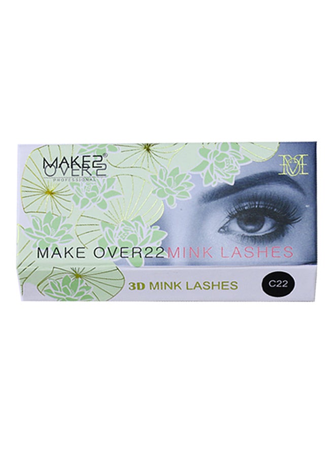 ميك اوفر22 طقم من 3 أزواج رموش مستعارة بكثافة ثلاثية الأبعاد من شعر المنك أسود - Image 2