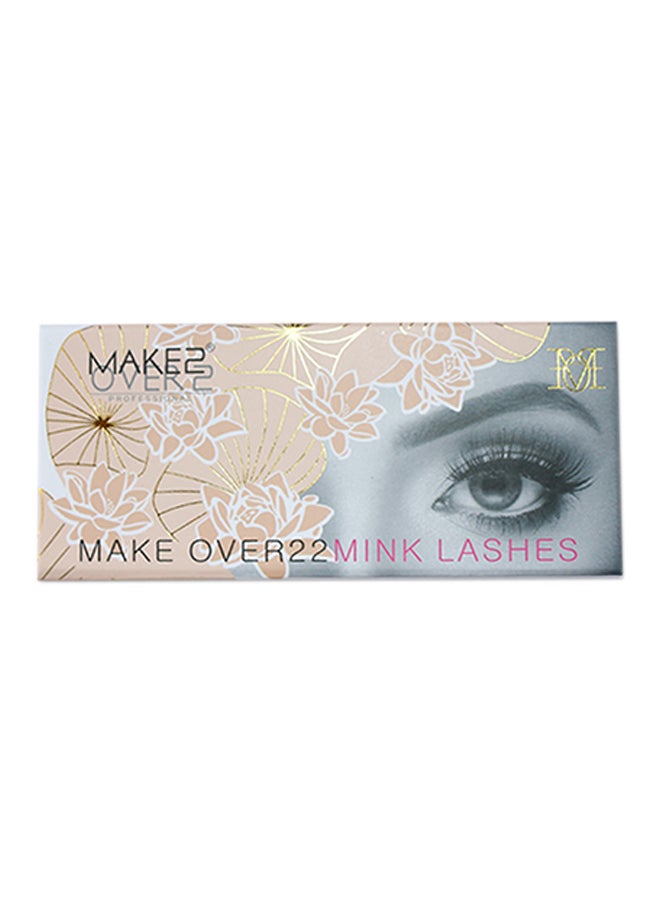MAKE OVER 22 3D Mink Fake Eyelashes Black - Image 2
