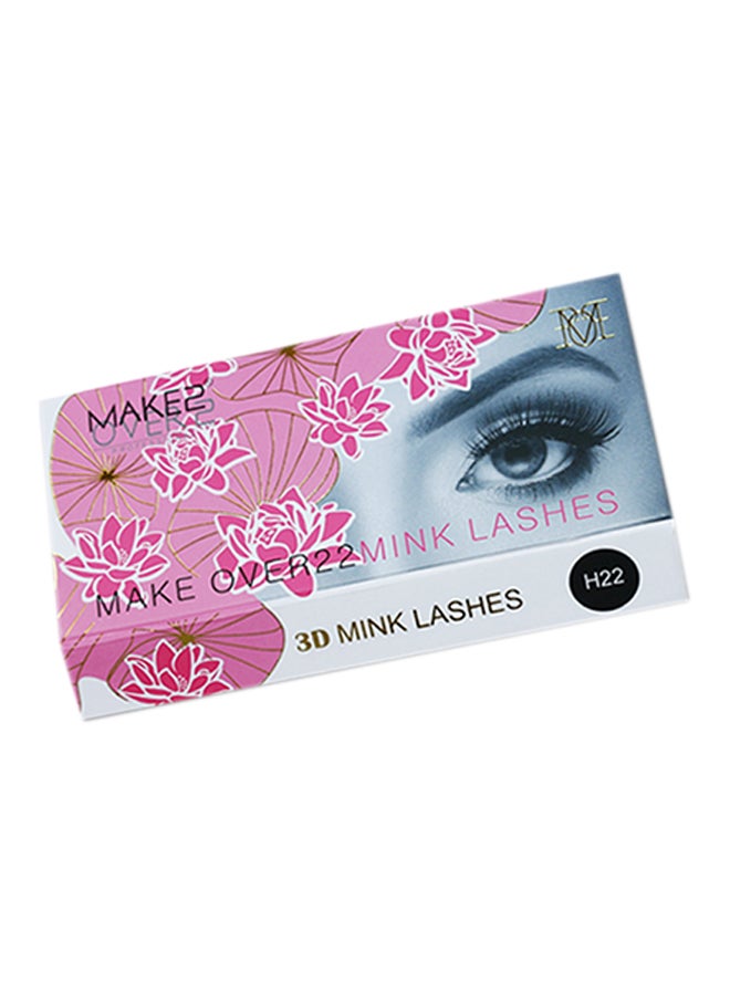 MAKE OVER 22 3D Mink Fake Eyelashes Black - Image 2