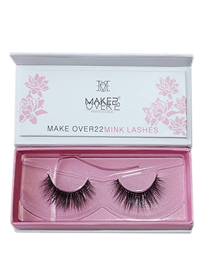 MAKE OVER 22 3D Mink Fake Eyelashes Black - Image 1
