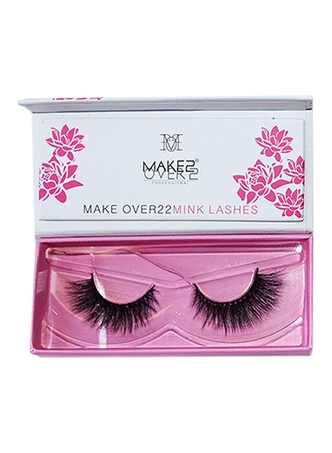 MAKE OVER 22 3D Mink Fake Eyelashes Black - Image 1