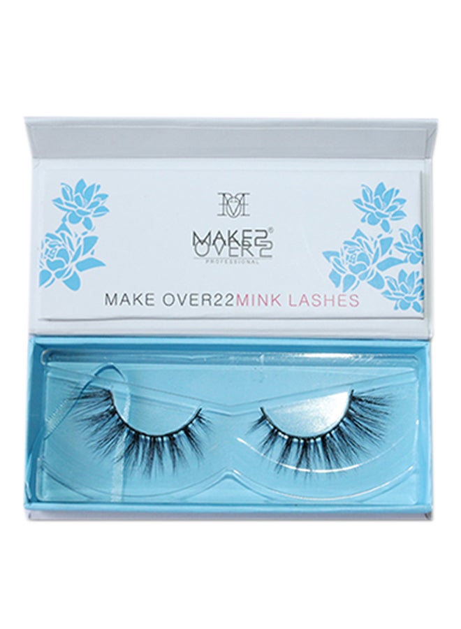 MAKE OVER 22 3D Mink Fake Eyelashes Black - Image 1