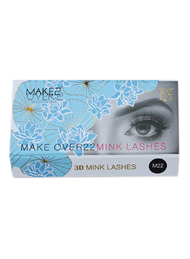 MAKE OVER 22 3D Mink Fake Eyelashes Black - Image 2