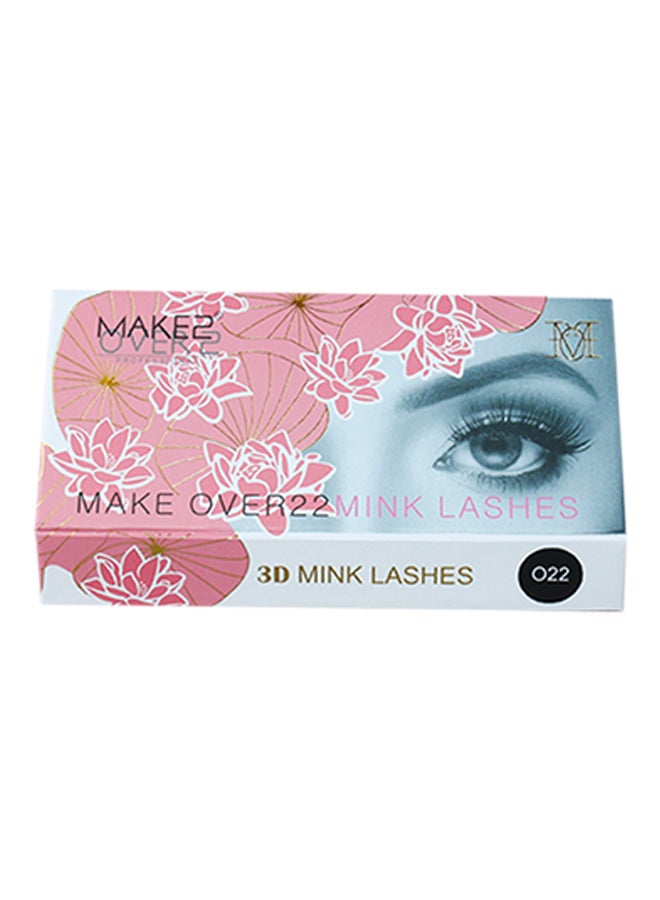 ميك اوفر22 طقم من 3 أزواج رموش مستعارة بكثافة ثلاثية الأبعاد من شعر المنك أسود - Image 2