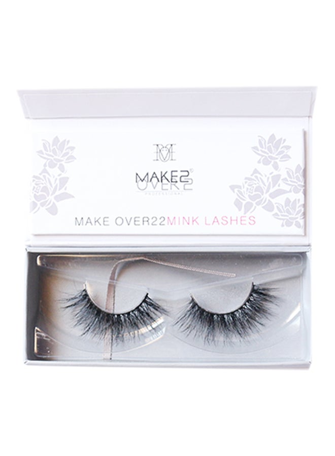MAKE OVER 22 3D Mink Fake Eyelashes Black - Image 1