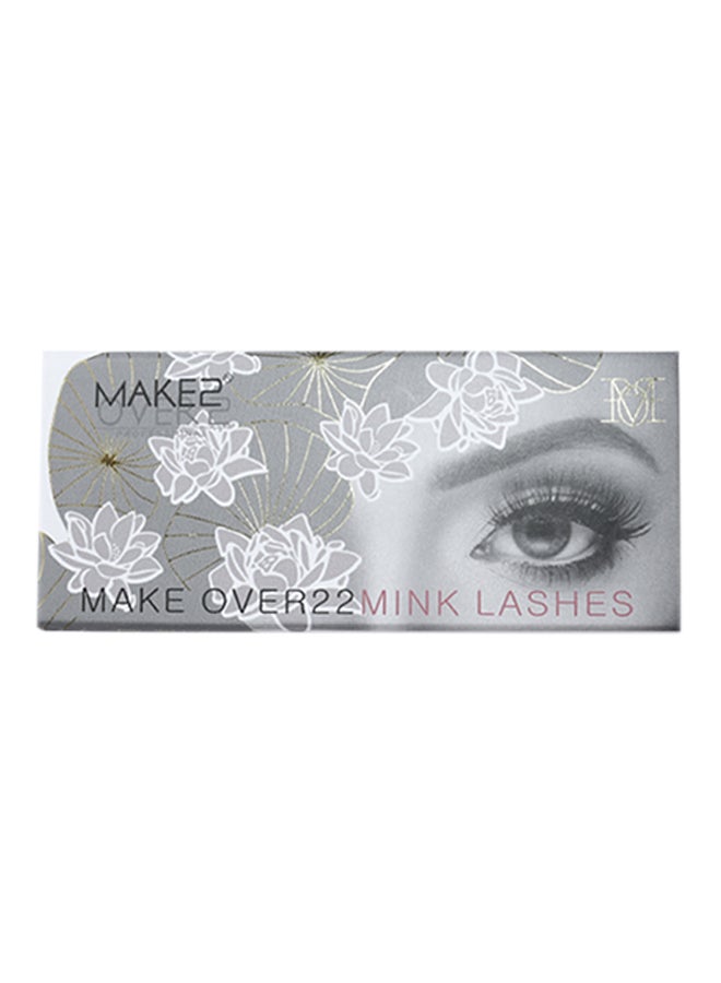 MAKE OVER 22 3D Mink Fake Eyelashes Black - Image 2