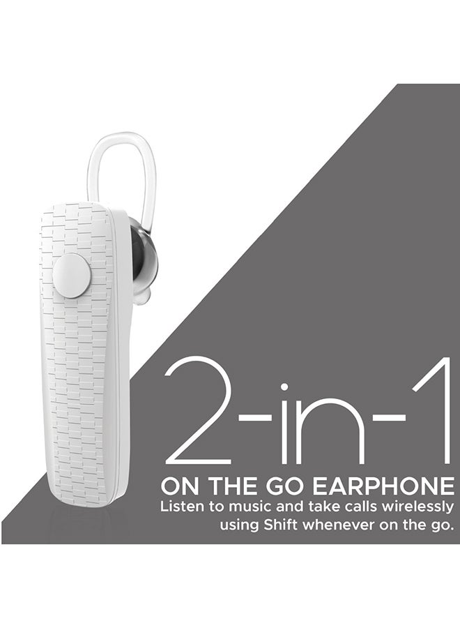 PROMATE - Wireless Mono Earphone, Stylish Secure-Fit Bluetooth v5.0 Headset with HD Voice Clarity, Ear-Lock Design and Built-in Microphone for Smartphones, Music, Tablets, Work White - Image 1