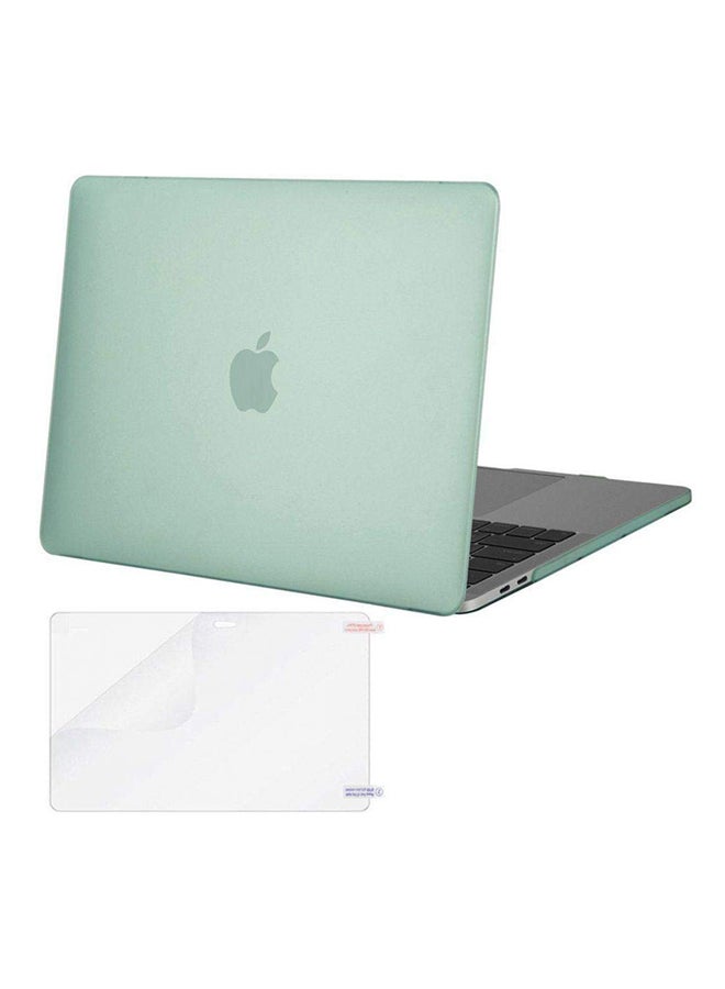 Rubberized Hard Case Shell Cover With Screen Protector For MacBook Pro 13-Inch Green  - Image 1