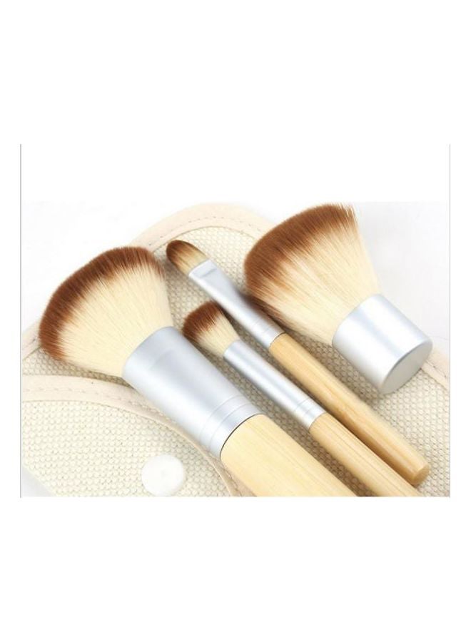 Makeup Brush Set with Tools Brown/Silver - Image 3